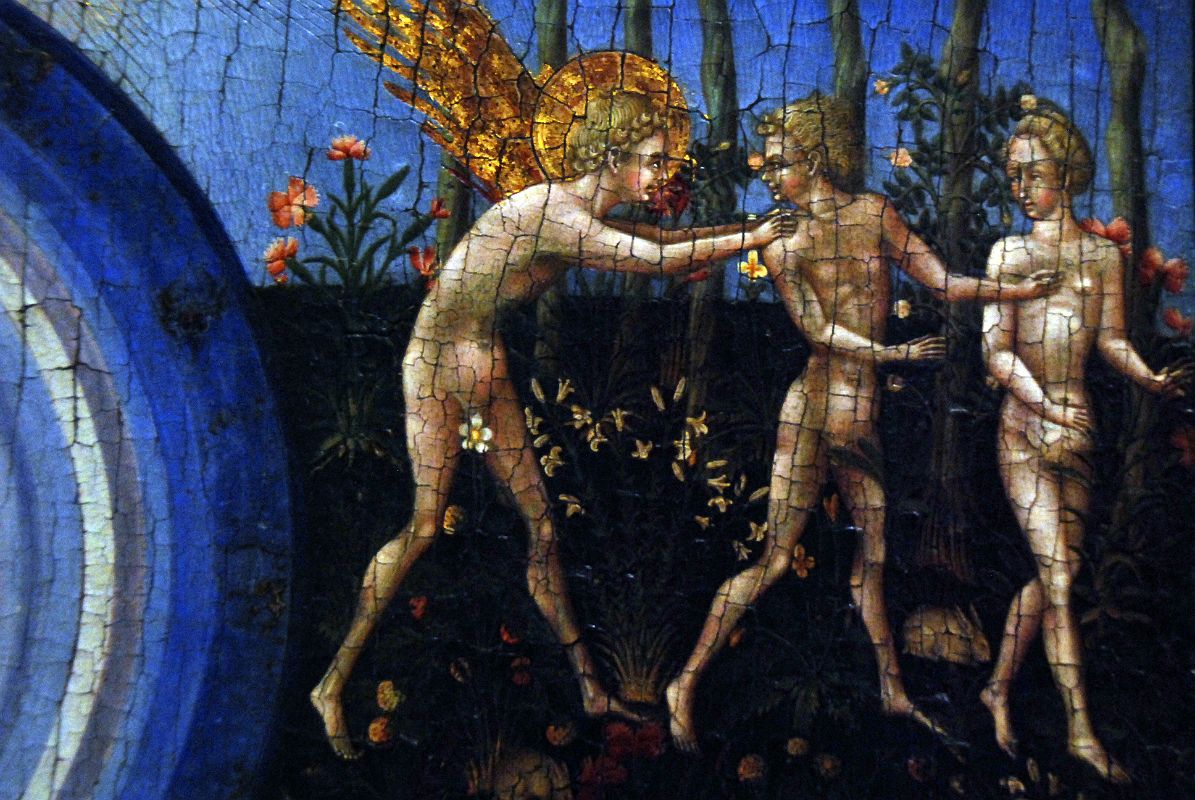 27C The Creation of the World and the Expulsion from Paradise Close Up 1 - Giovanni di Paolo 1445 - Robert Lehman Collection New York Metropolitan Museum Of Art